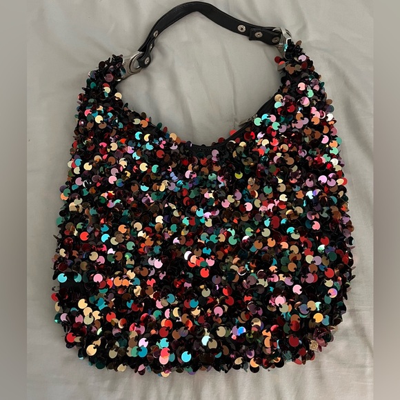 VINTAGE STUDIO by MICHELLE STUART Confetti Embellished Sweater (L) and Handbag. - Picture 8 of 14